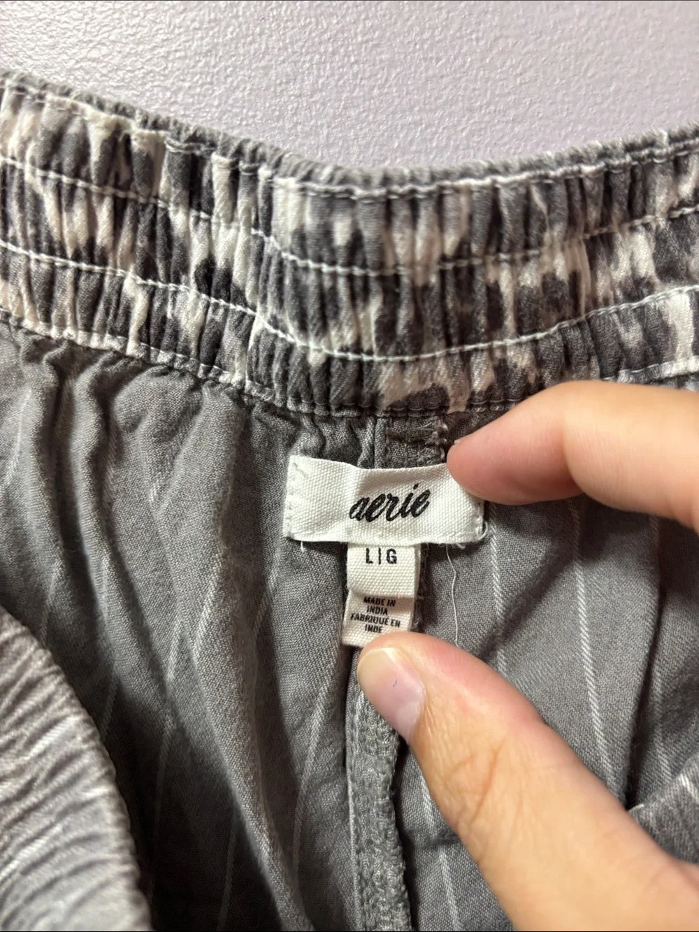 Aerie Off-Duty Flannel Trouser PJ Dark Heather Grey Large - Picture 6 of 8